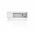 Designed To Furnish Baxter Mid-Century- Modern TV Stand with Wine Rack in White, 23.03 x 53.54 x 14.17 in. DE2616418